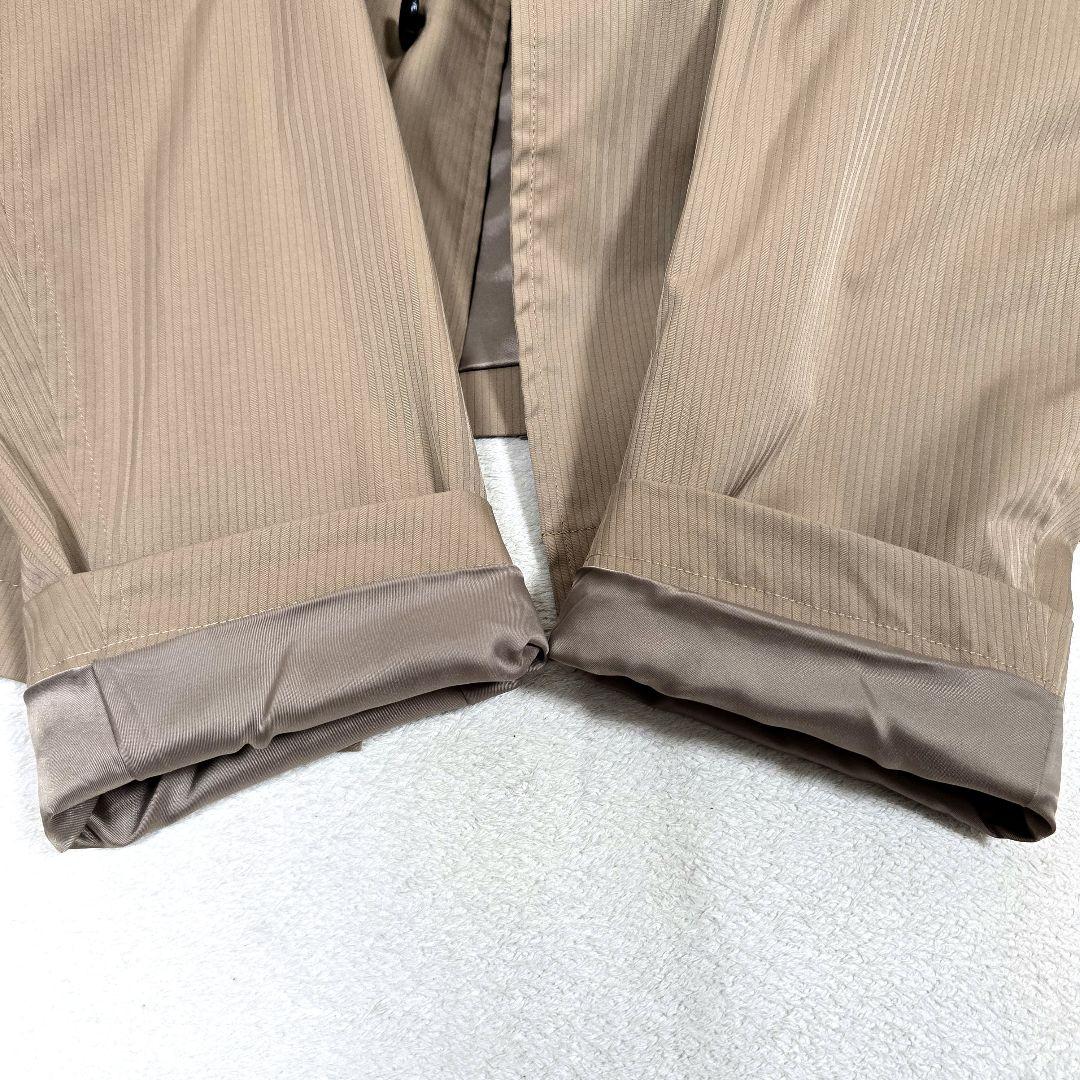 極美品 ジェイプレス ステンカラーコート ライナー付 ピンストライプ ベージュM