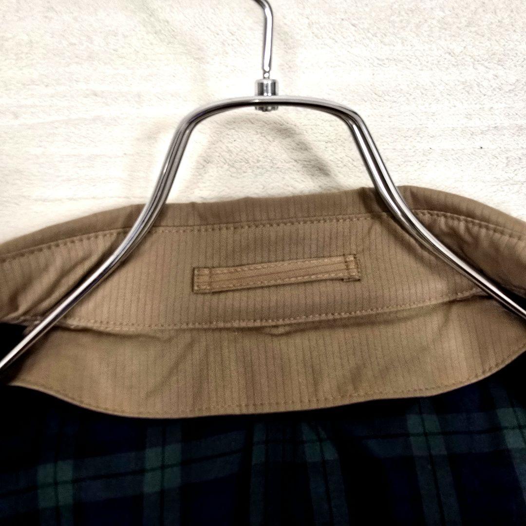 極美品 ジェイプレス ステンカラーコート ライナー付 ピンストライプ ベージュM