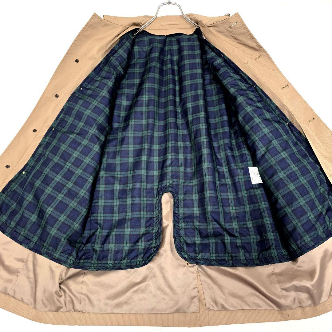 極美品 ジェイプレス ステンカラーコート ライナー付 ピンストライプ ベージュM