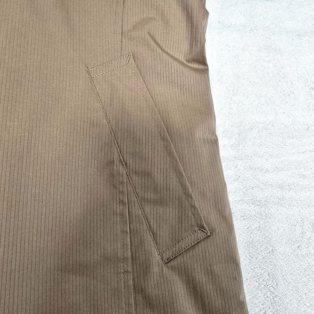 極美品 ジェイプレス ステンカラーコート ライナー付 ピンストライプ ベージュM