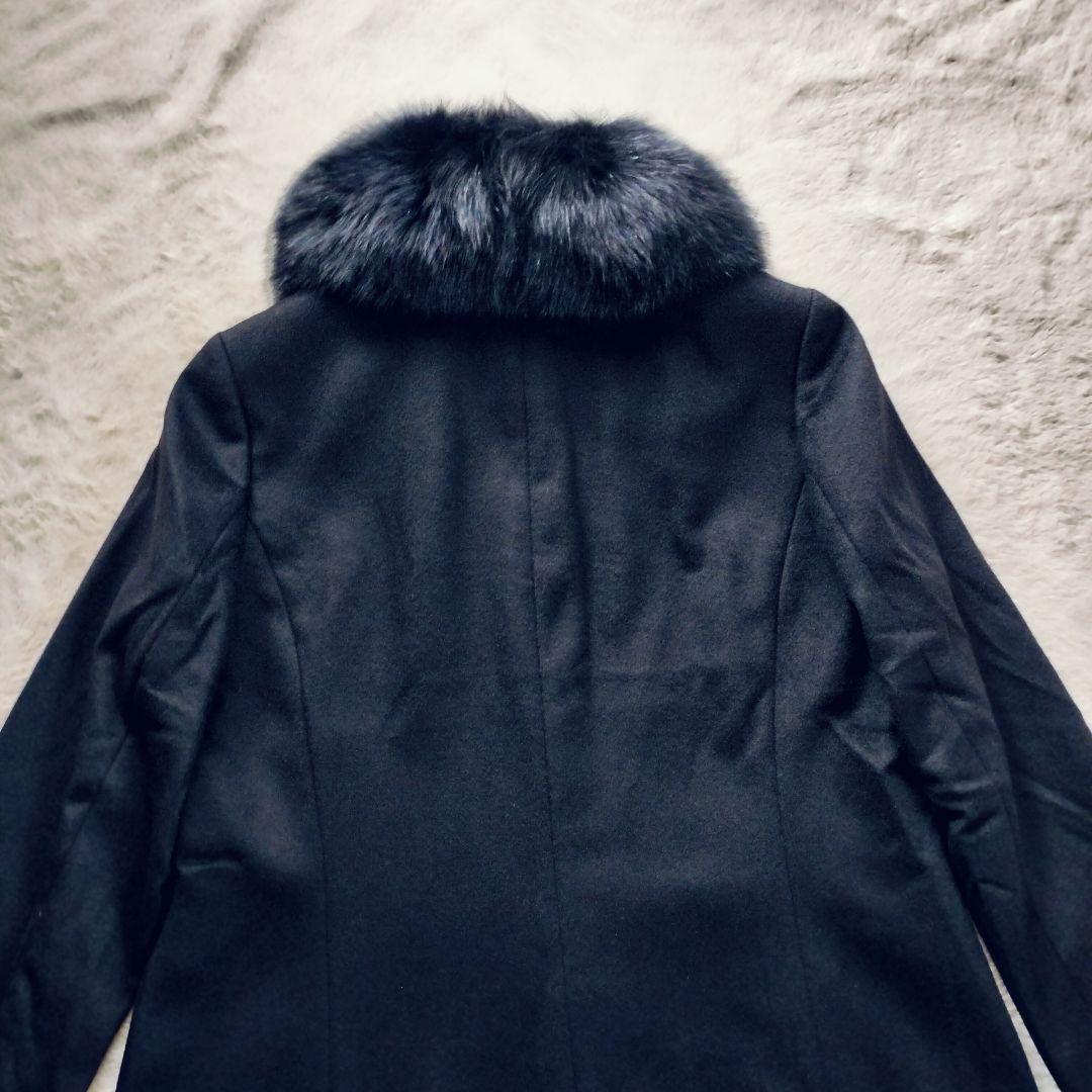 【大きなサイズ☆タグ付】23区　ロングコート　カシミヤ　ブルーフォックスファー