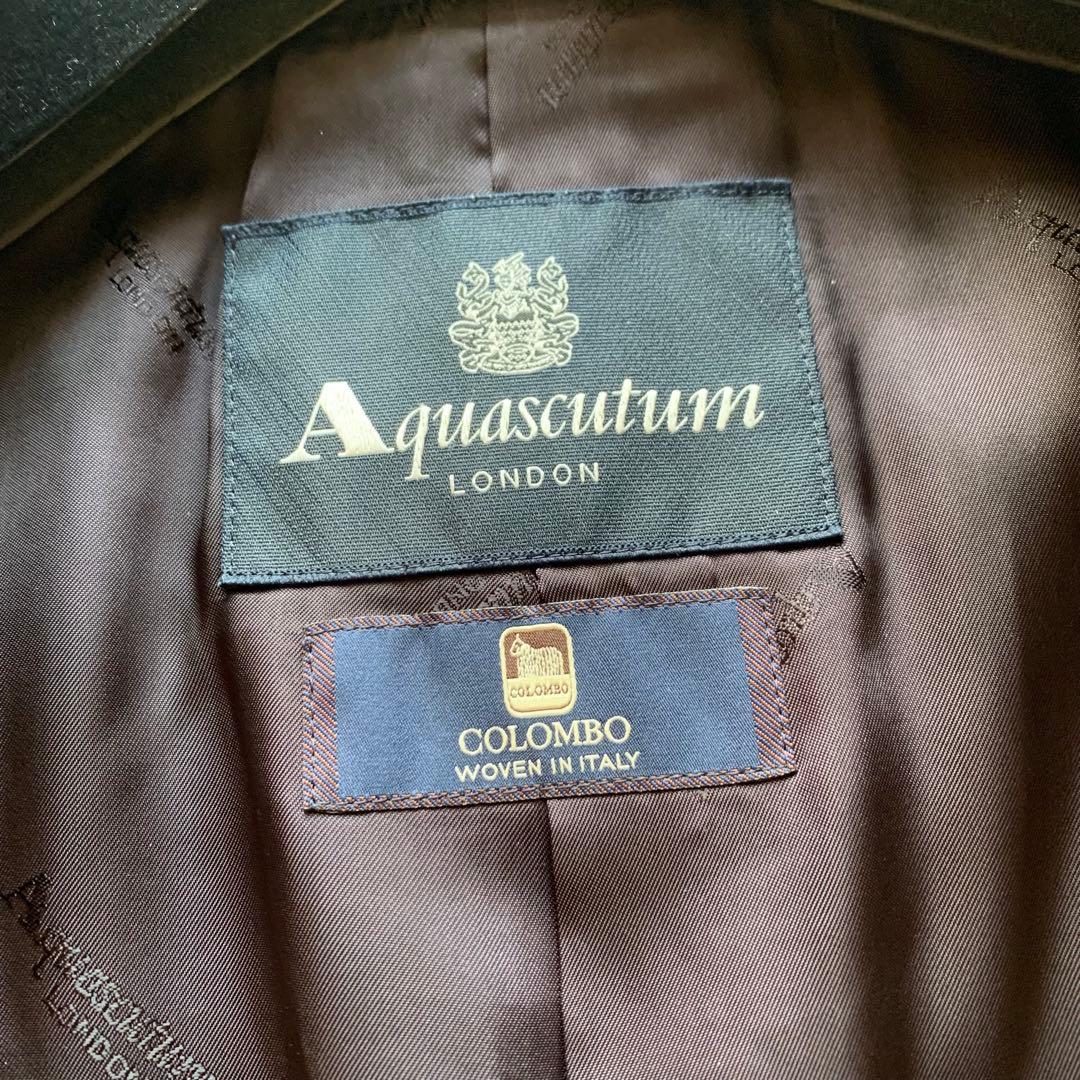 アクアスキュータム COLOMBO ウール チェスターコート ネイビー 8 M
