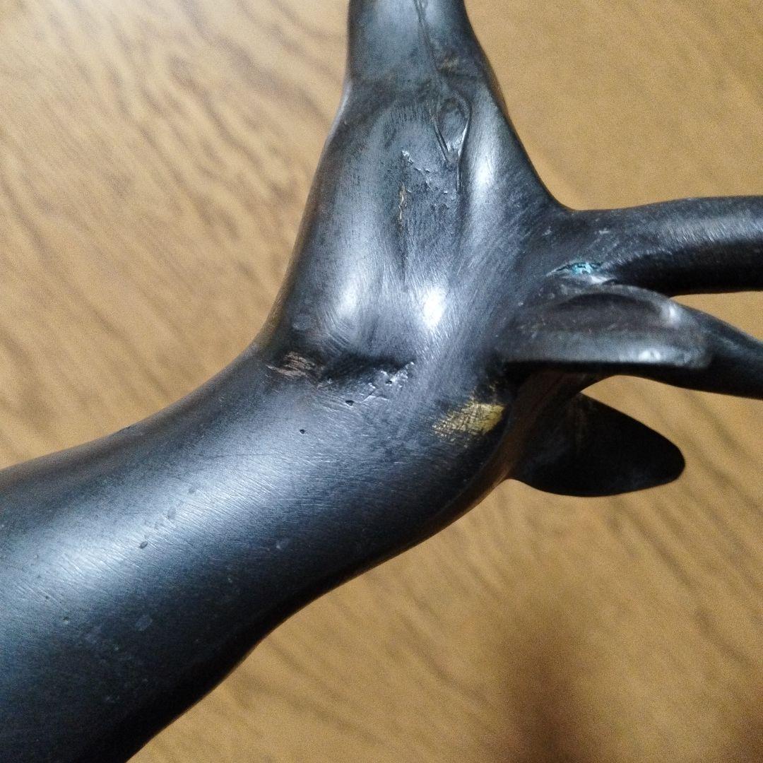 【ヤカン】アンティーク　鹿の形状の金属製キャンドルスタンド