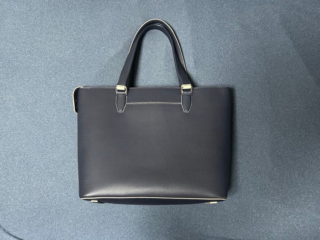 Paul Smith カラーブロックレザー トートバッグ バイカラー　ネイビー