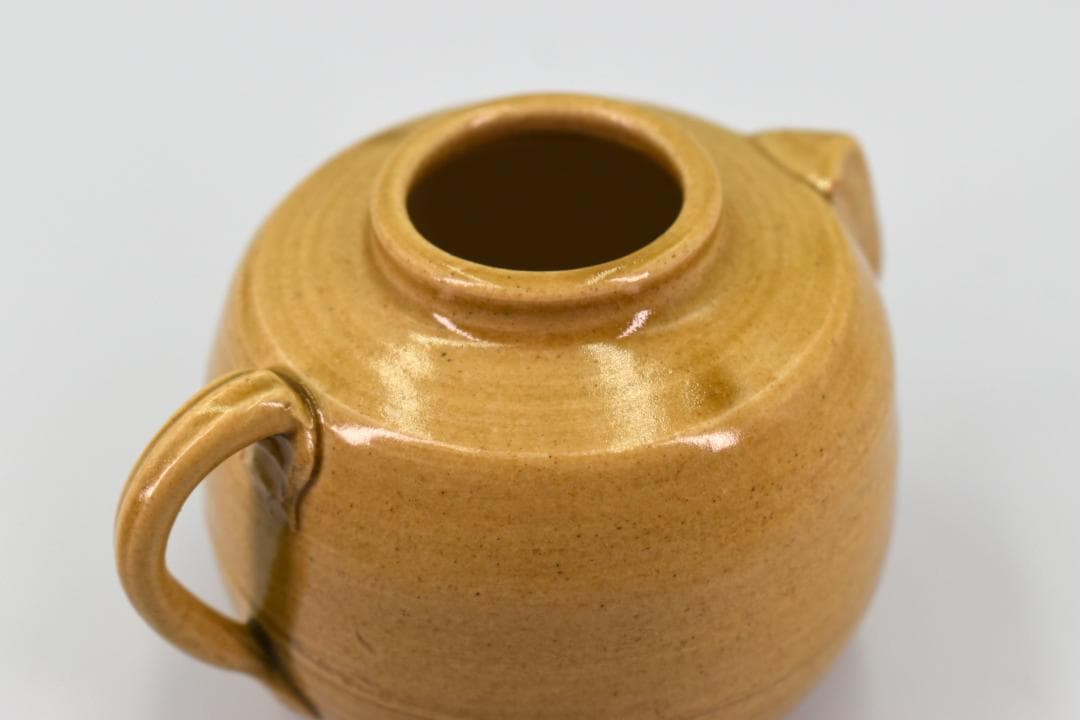 【真作保証】平安吉峯窯 浅見与し三作 四滴茶入 共箱付 京焼 茶道具 茶入れ