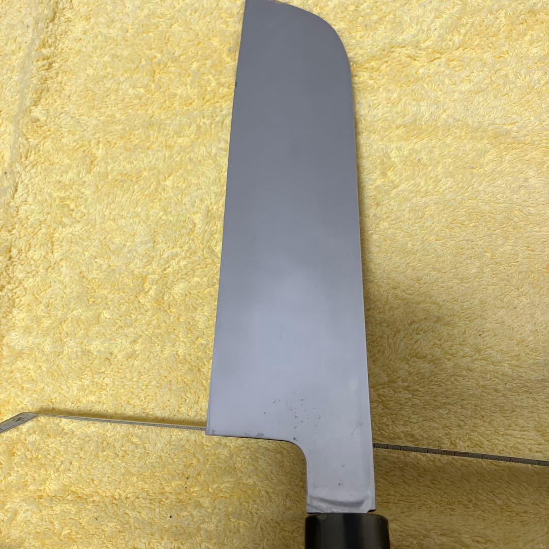 マ*サ様 ④銀三 本焼 薄刃8寸 全鏡面 黒檀柄両水牛角