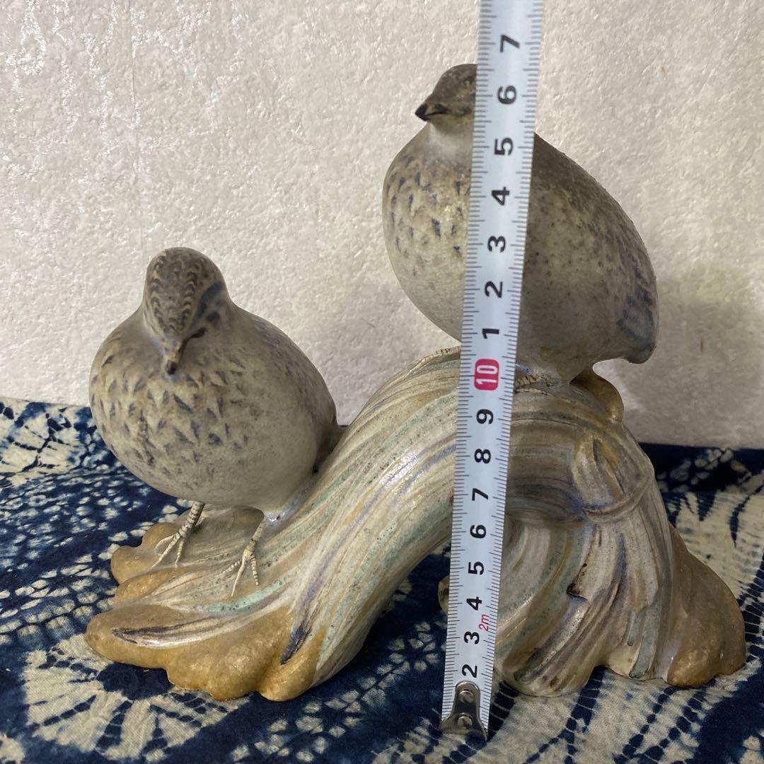 真葛香山　鳥　置物