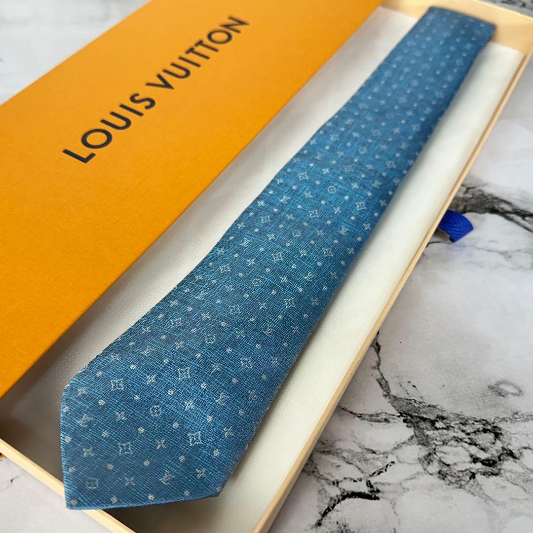未使用品✨ルイヴィトン 最高級ネクタイ クラヴァットモノグラム 現行タグ 7cm