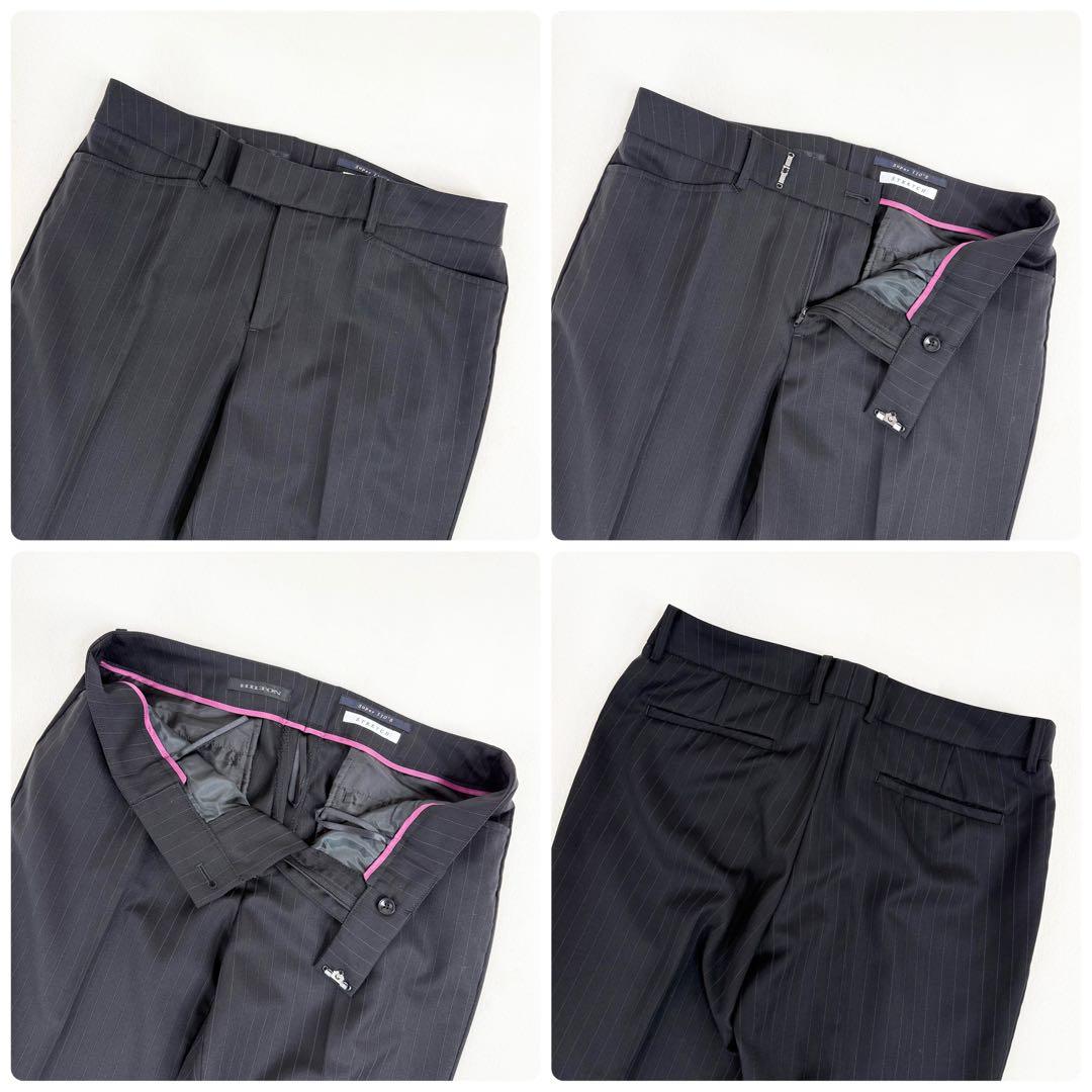 【美品】HILTON セットアップ パンツ スーツ ブラック 11号 ウール
