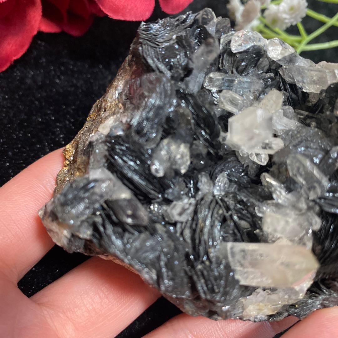 スペキュライト水晶共生クラスター アイアンローズ ヘマタイト ブラックローズ