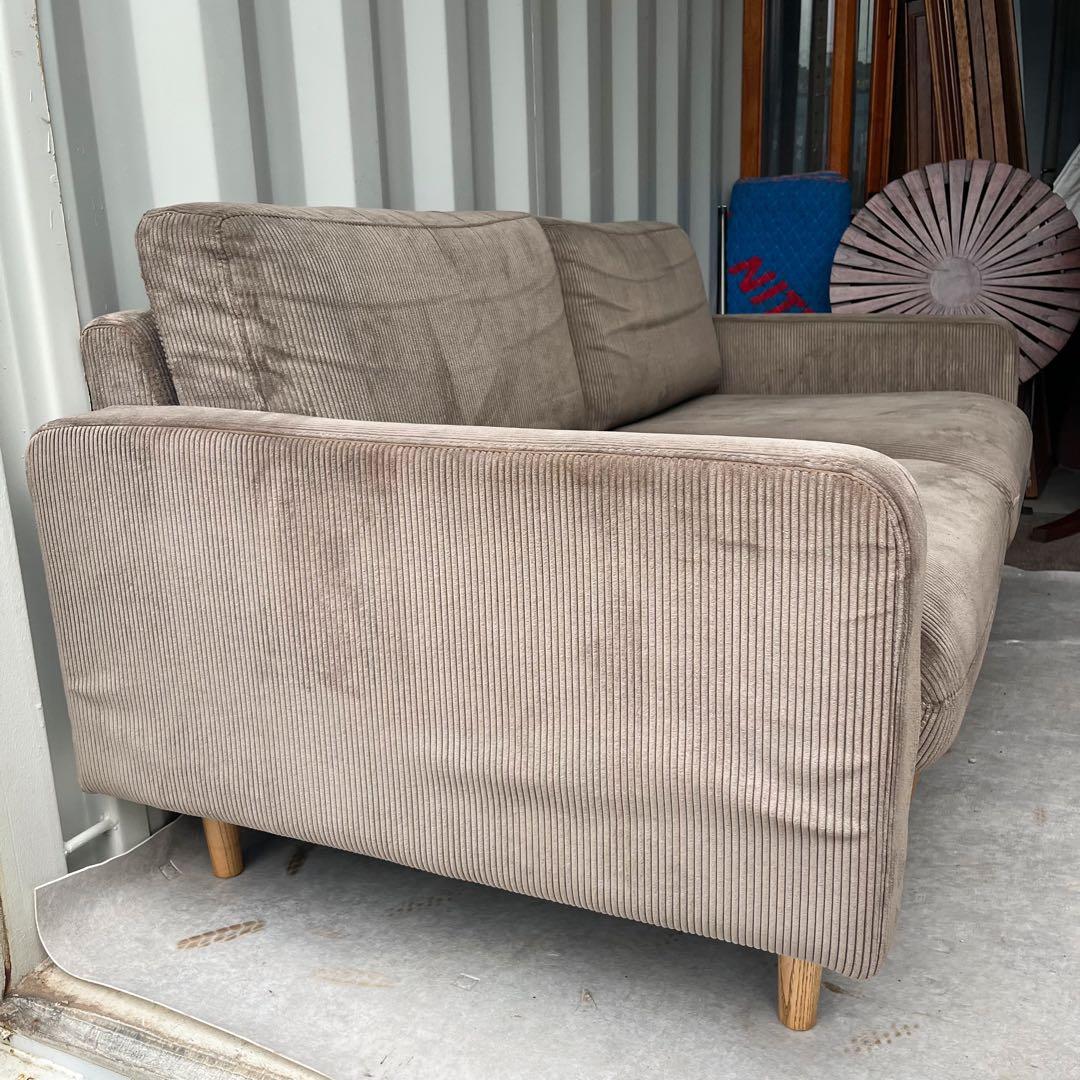 取付無料！関家具 クラッシュゲート フリート コーデュロイ2Pソファ・オットマン