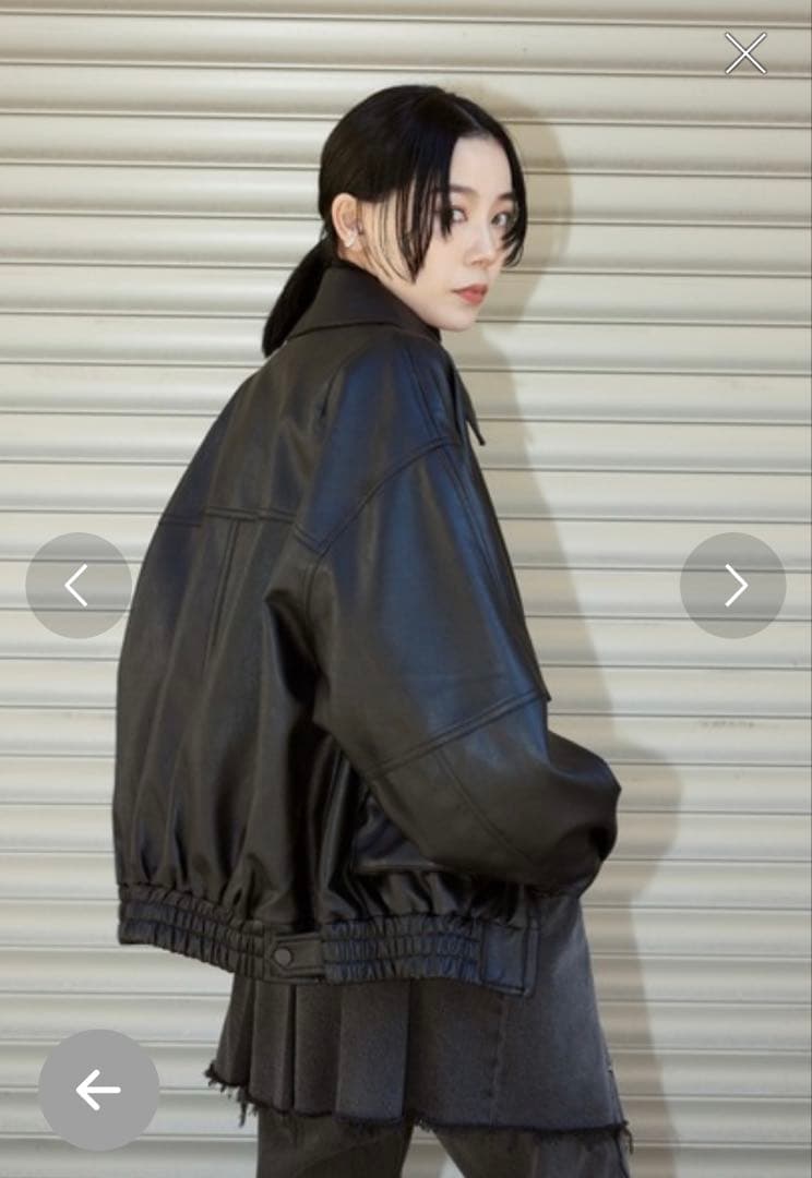 美品　SLY FAUX LEATHER ZIP UP ブルゾン　レザージャケット