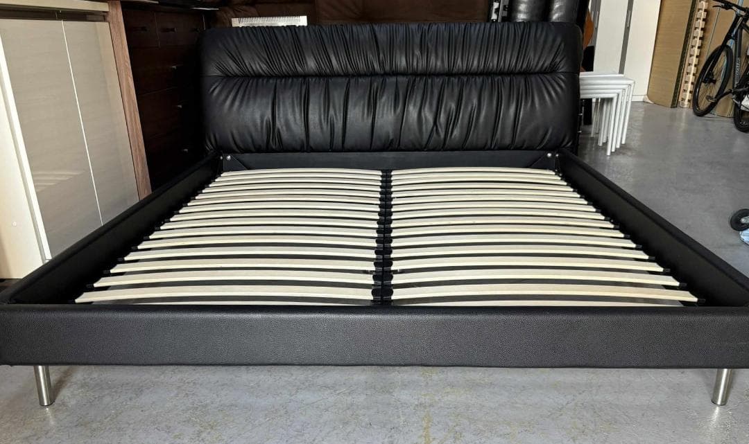 NITORI ニトリ クイーンベッドフレーム(サラス/BK)、内幅170cm