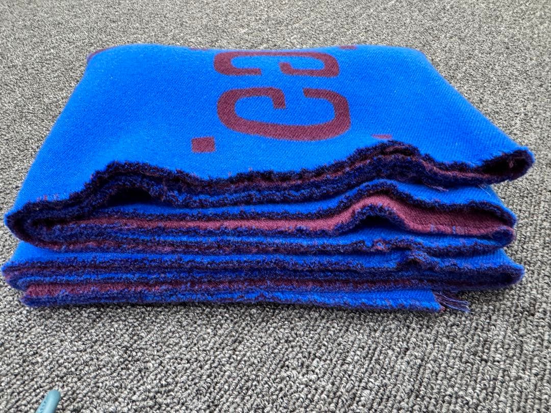 GUCCI ロゴパターン マフラー 青