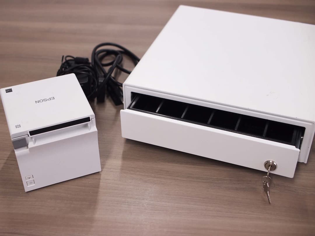 エプソン レシートプリンタ&キャッシュドロア セット売り①