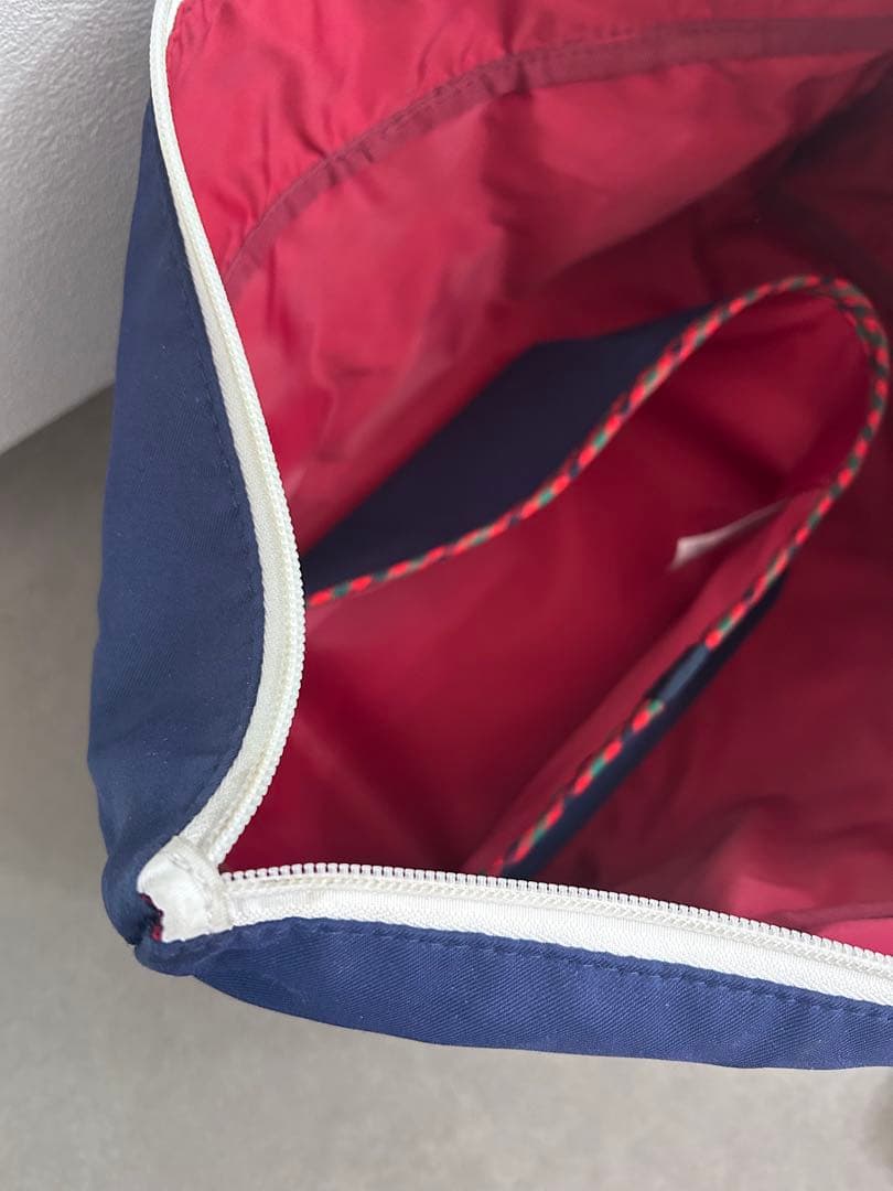 familiar ネイビー 2WAYバッグ クマチャーム付き