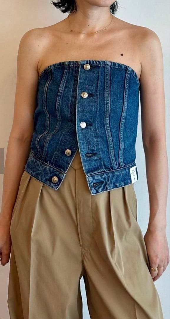HYKE ハイク DENIM STRAPLESS TOP デニム ビスチェ