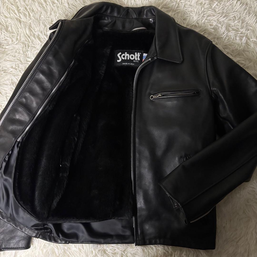 美品✨Schott USA製 シングルライダース フルボア 硬革 38