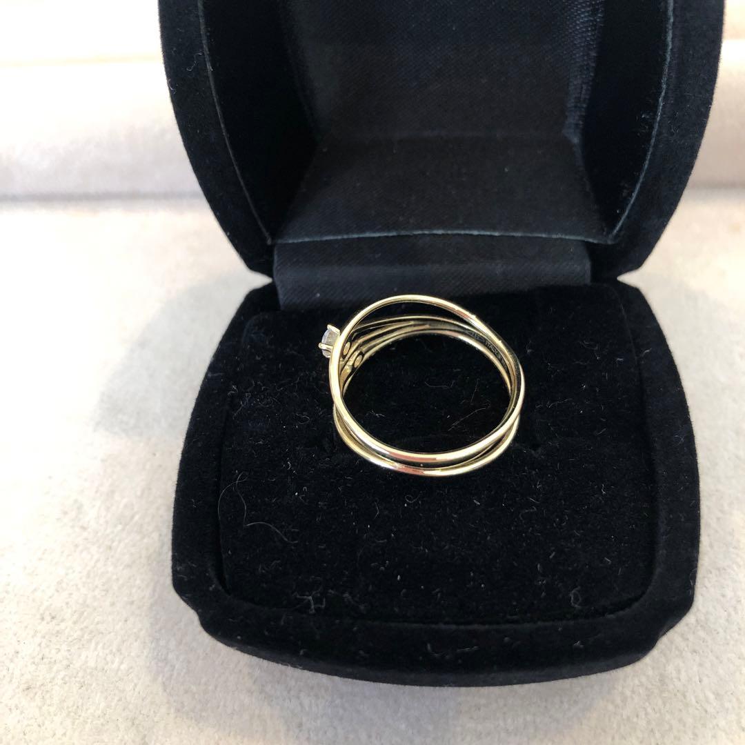 専用⭐︎K18YG 天然ホワイトジルコン リング ITALY GSTV