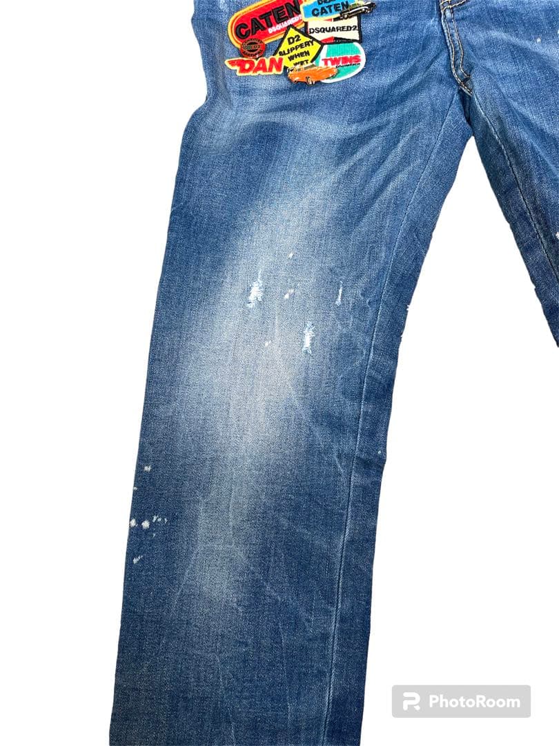 【新品タグ付き】Dsquared2 デニム ジーンズ ピンバッジ ワッペン 38
