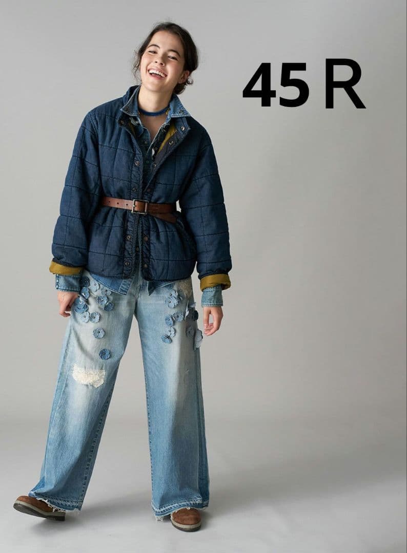 ★45R★ライ麦デニムのバチ比女　遖あっぱれ加工（フルール・清）29インチ