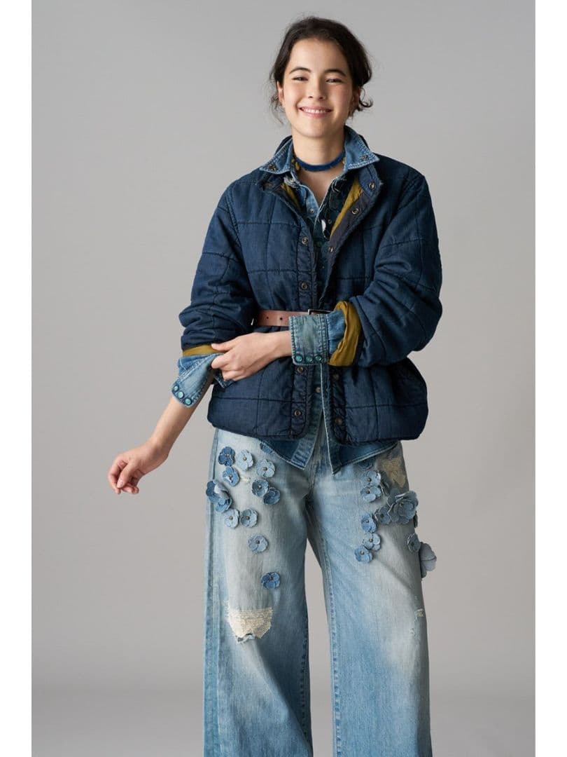 ★45R★ライ麦デニムのバチ比女　遖あっぱれ加工（フルール・清）29インチ