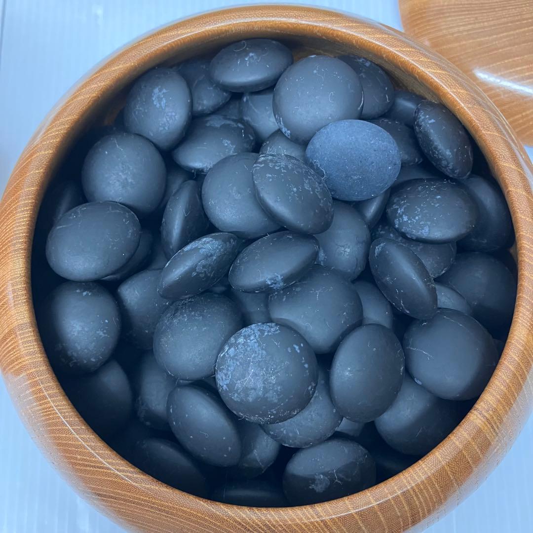 【碁石セット】囲碁 蛤 那智黒石　貝 木製 欅 特大　碁笥　趣味 遊び