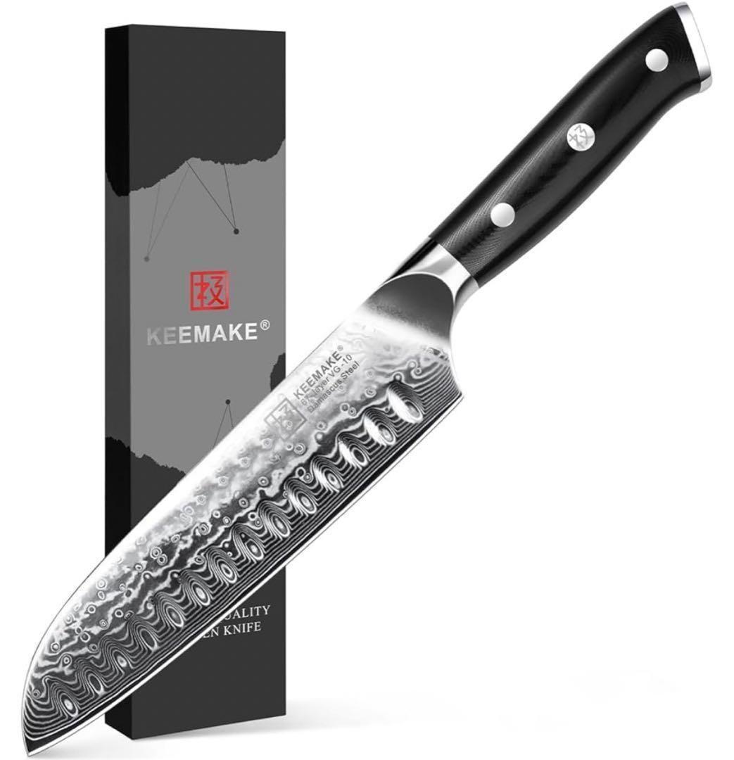 三徳包丁 高級 ダマスカス包丁 ステンレス ナイフ 両刃 プレゼント 万能310