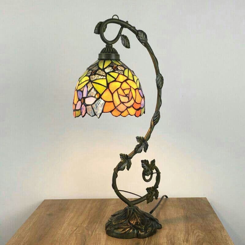 ティファニースタイルテーブルランプ電気スタンドガラスランプ\r シャンデリア菊4