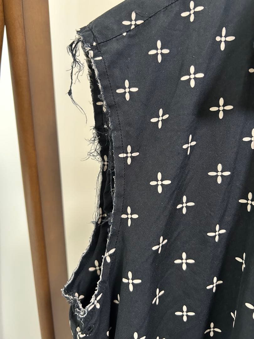 NUMBER NINE ノースリーブシャツ 黒 クロス柄 サイズ3（Ｍ）