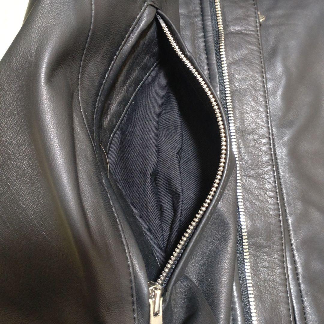 ABAHOUSE 本革 ノーカラージャケット ブラック レディース L相当