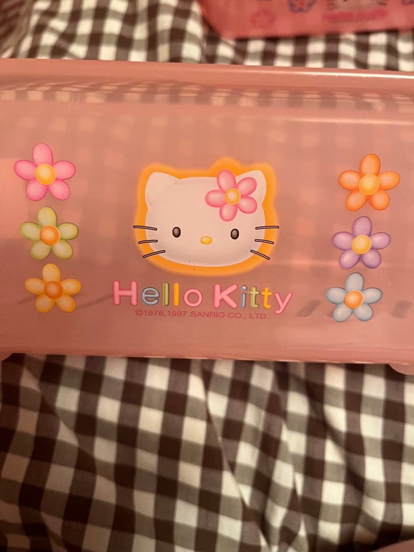 キティ　レトロ　カオハナ　トレイ　小物入れ　歯ブラシ　スポンジホルダー　ピンク