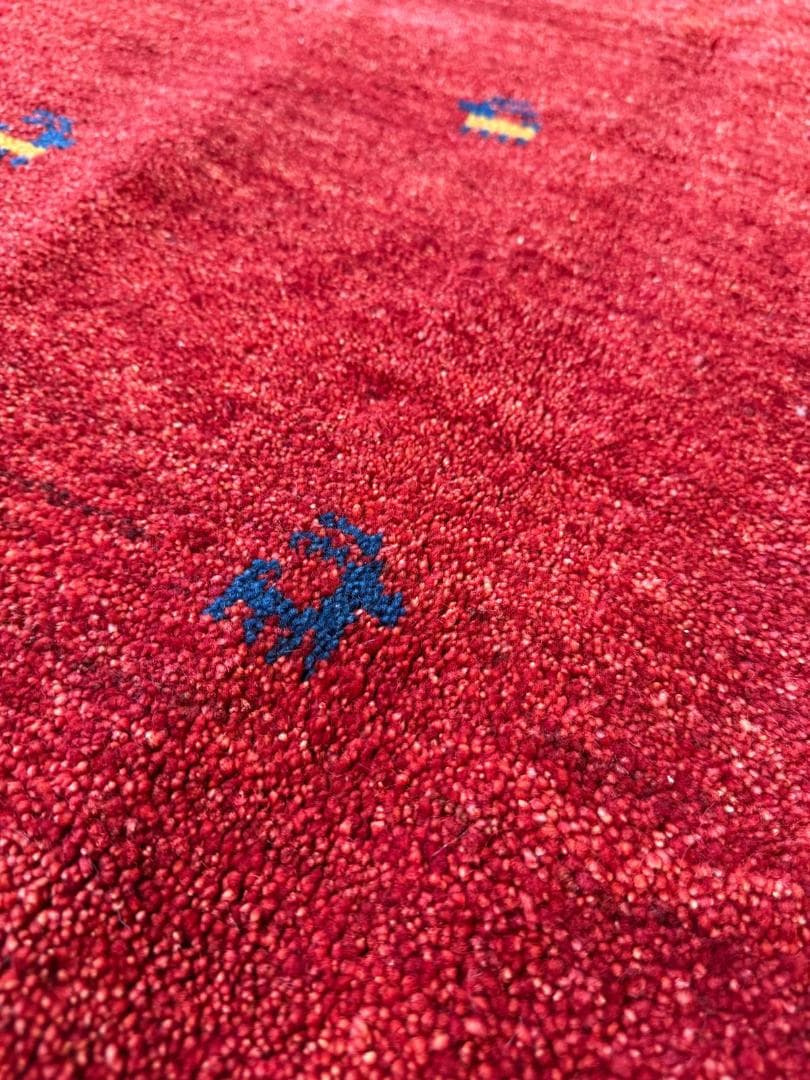 手織り 250x203cm ギャッベ ペルシャ絨毯 ギャッベ リビング レッド