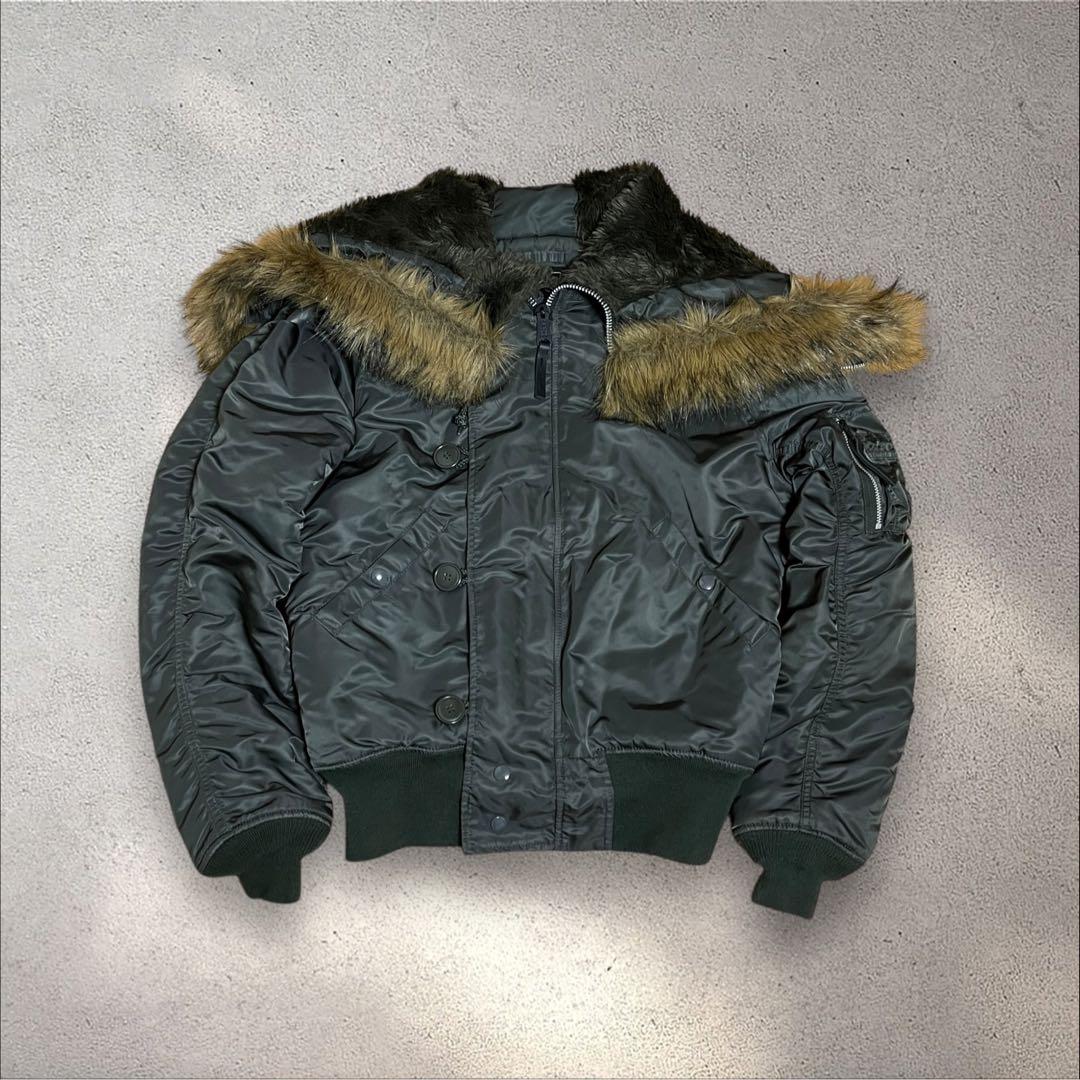 アルファインダストリーズ N-2B 現行　フライトジャケット　短丈　ファー