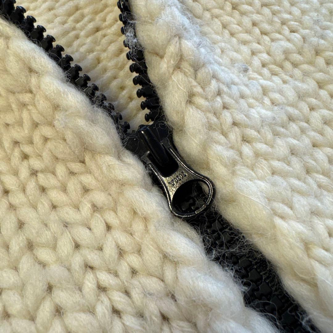 ストーンアイランド フード付きチャンキーニットカーディガン　ホワイト L