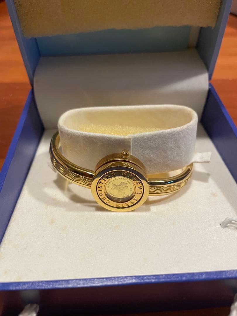 ゴールドダブルフェイスブレスレット時計