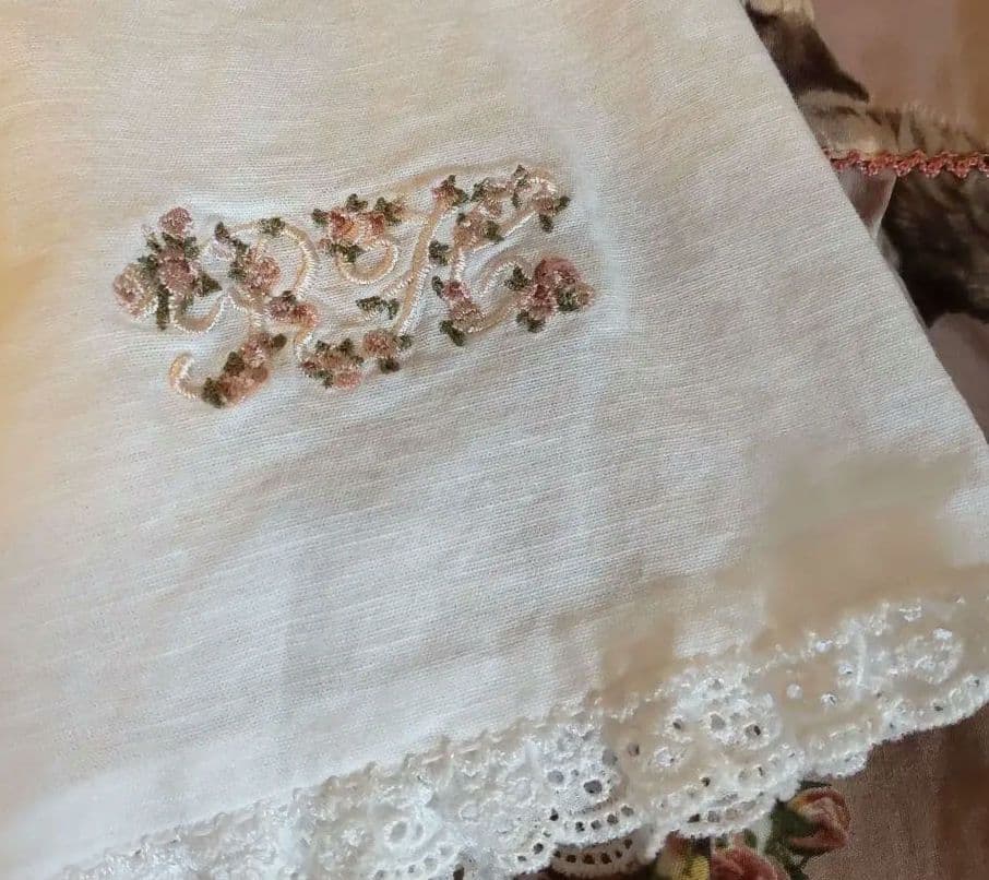 ＊ピンクハウス＊薔薇刺繍コットンレース使いリボンブラウス♪草上のお茶会シリーズ