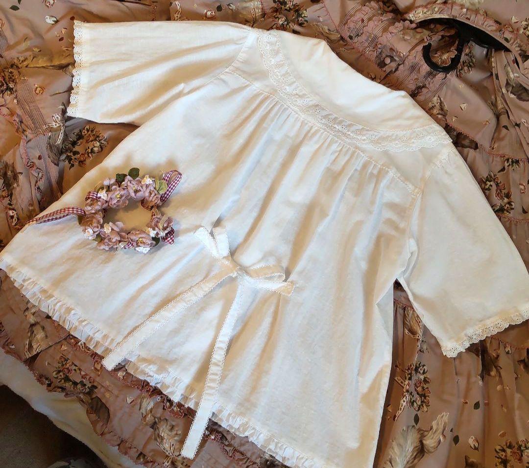 ＊ピンクハウス＊薔薇刺繍コットンレース使いリボンブラウス♪草上のお茶会シリーズ