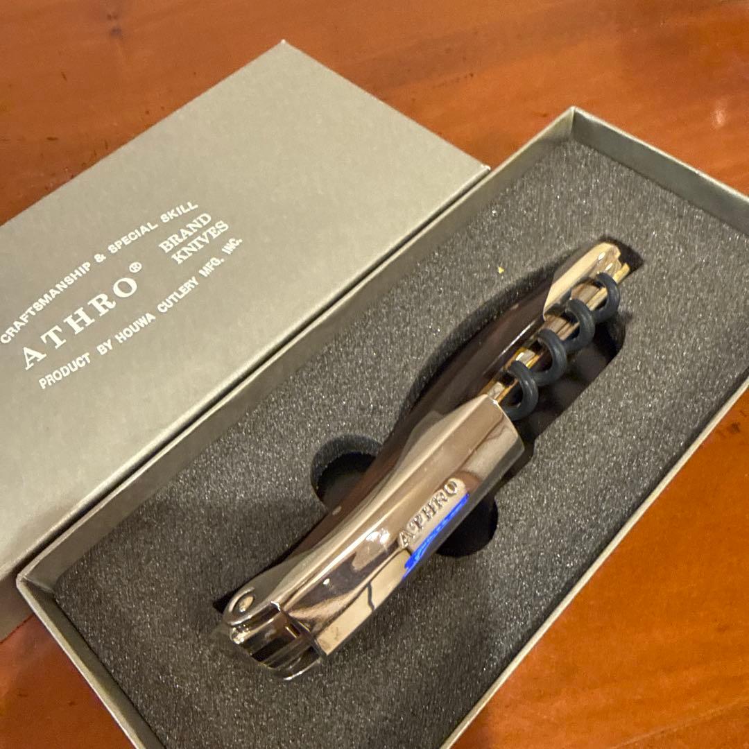 ATHRO アスロソムリエナイフ 左利き用 黒檀ハンドル 日本 製 未使用