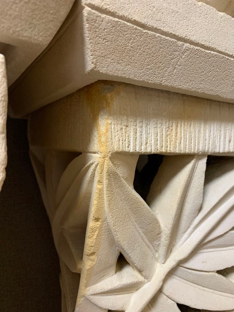 石彫刻　装飾台座　パラスストーン　アジアン　バリ風　オブジェ　パラス石