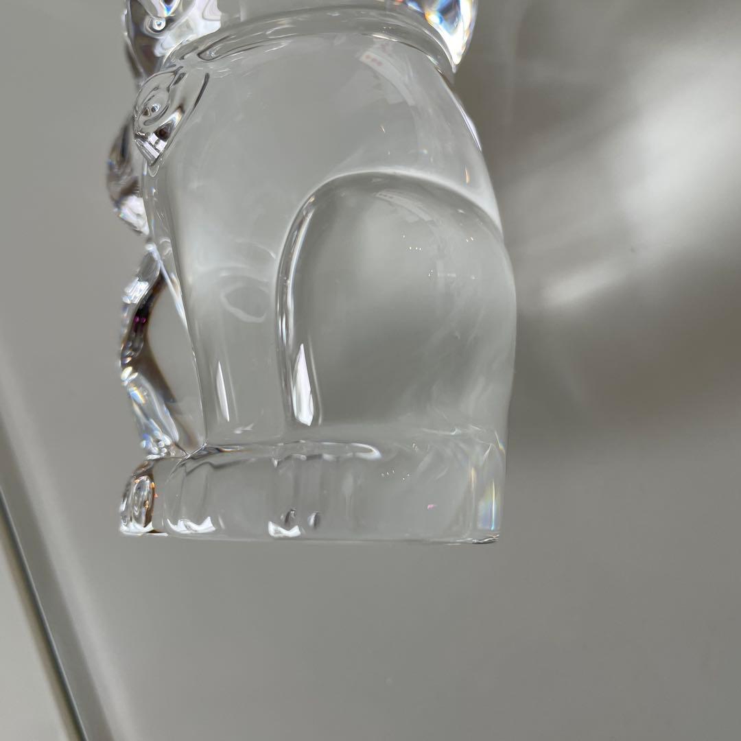 美品 Baccarat クリスタルガラス 招き猫 ラッキーキャット まねき猫