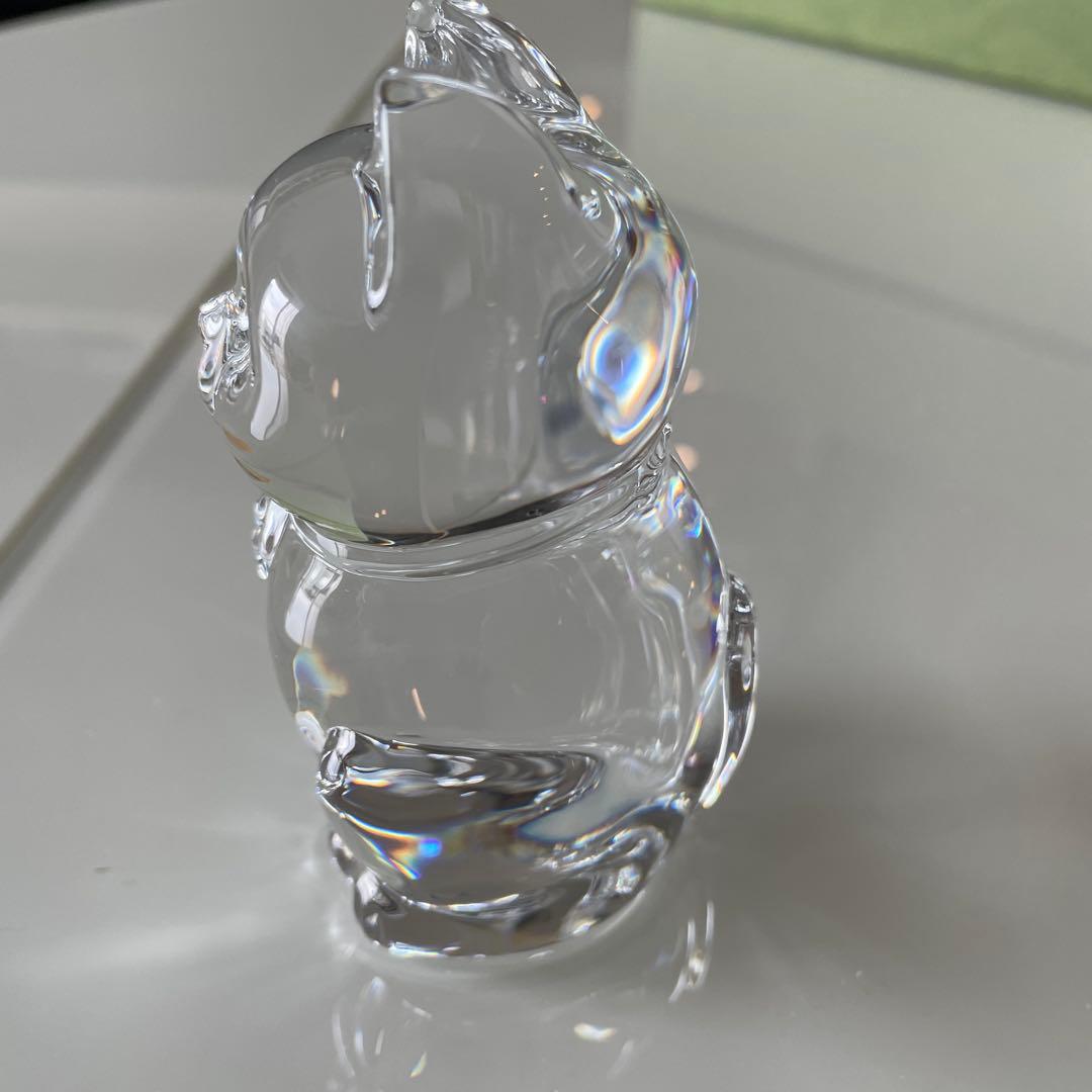 美品 Baccarat クリスタルガラス 招き猫 ラッキーキャット まねき猫