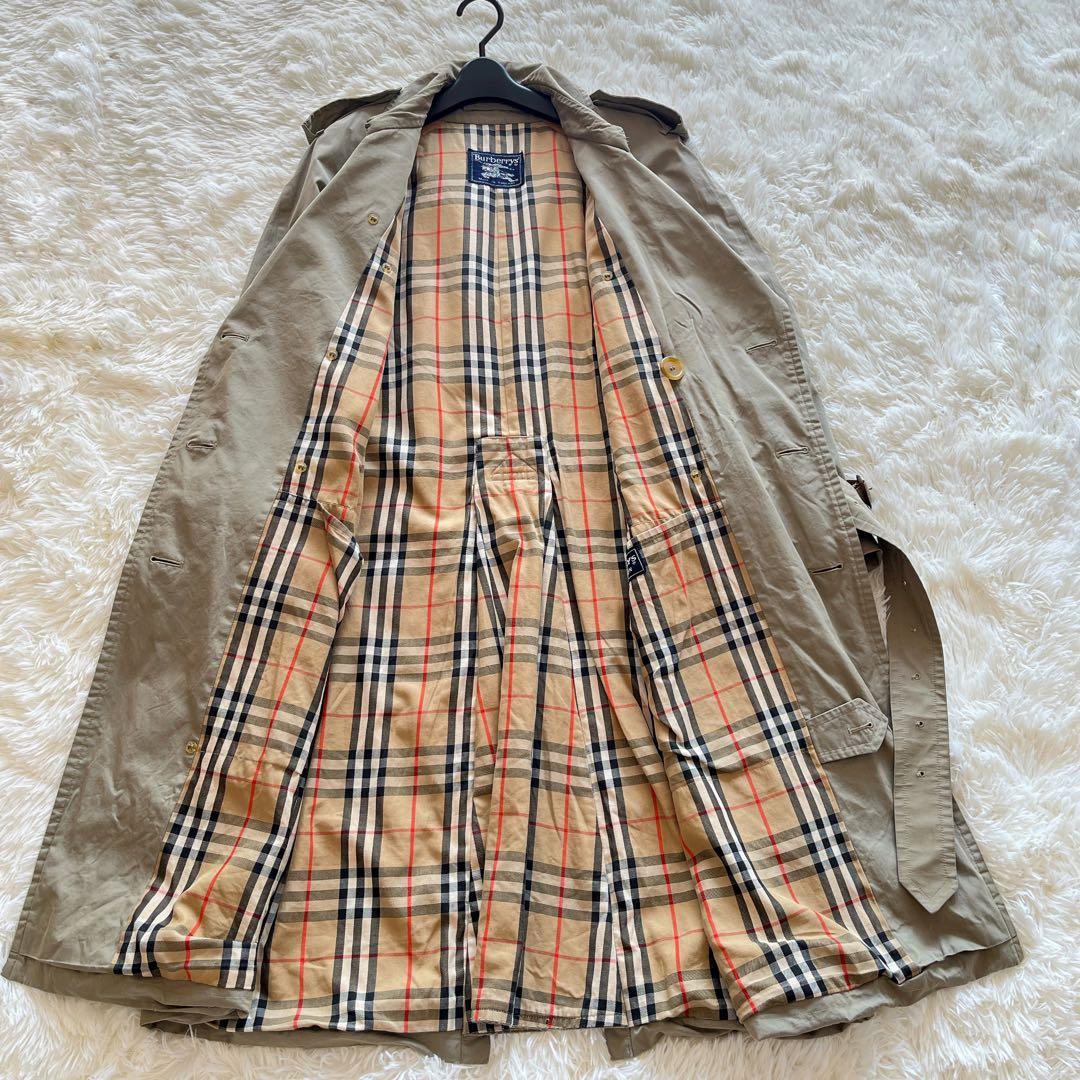 ヴィンテージ　バーバリー　トレンチコート　カーキ　ノバチェック　ベルト