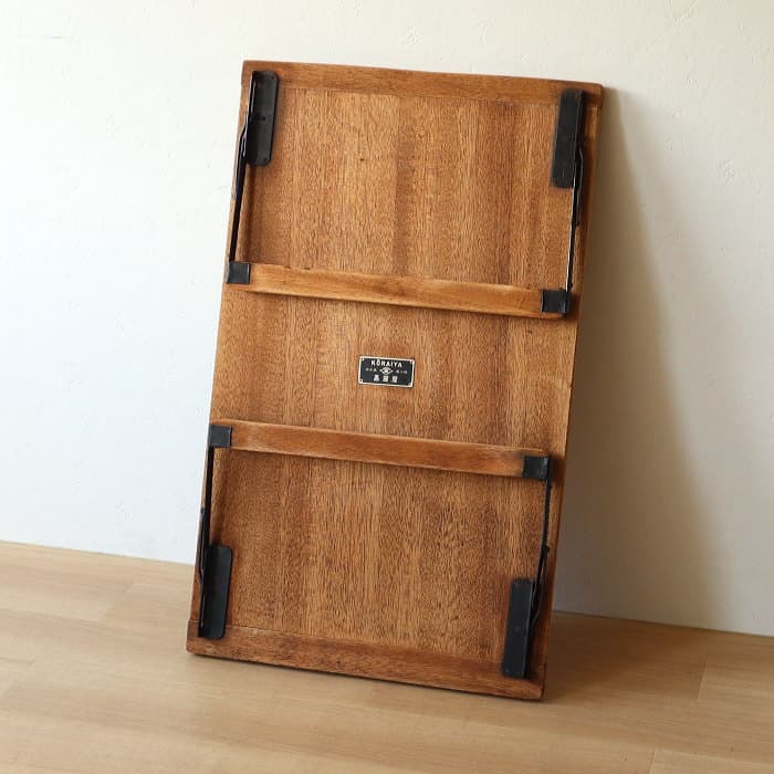 アンティーク ラワン材 折り畳み ローテーブル ちゃぶ台 古家具 レトロ