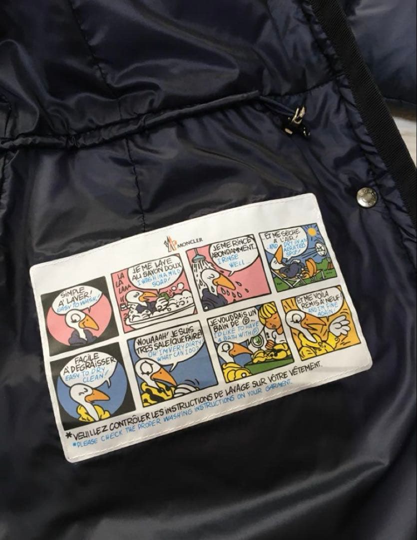 【新品本物】サイズ0 モンクレール エルミファーネイビー ラクーンファー