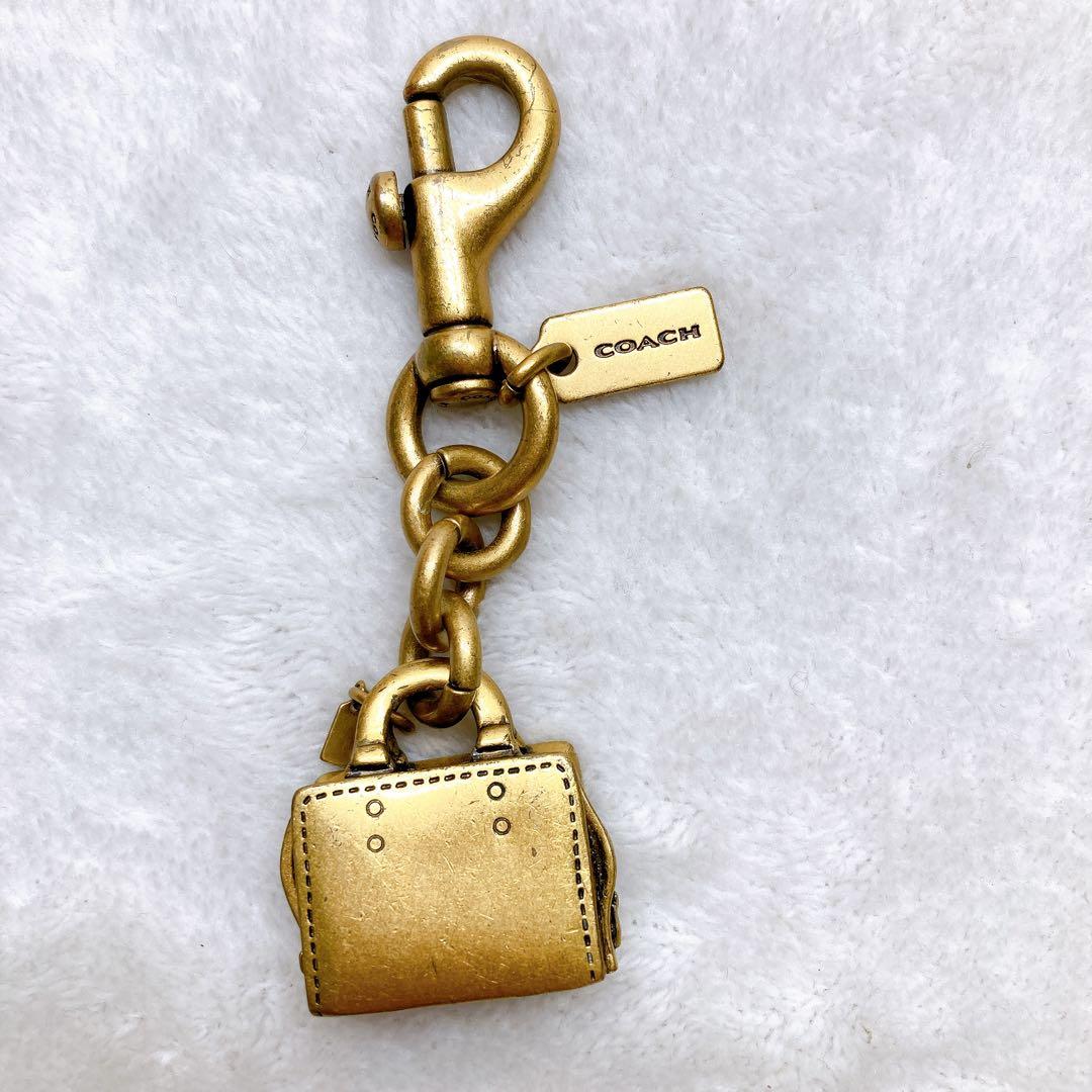 ✨美品✨COACH キーホルダー バッグチャーム バッグモチーフ ゴールド ロゴ