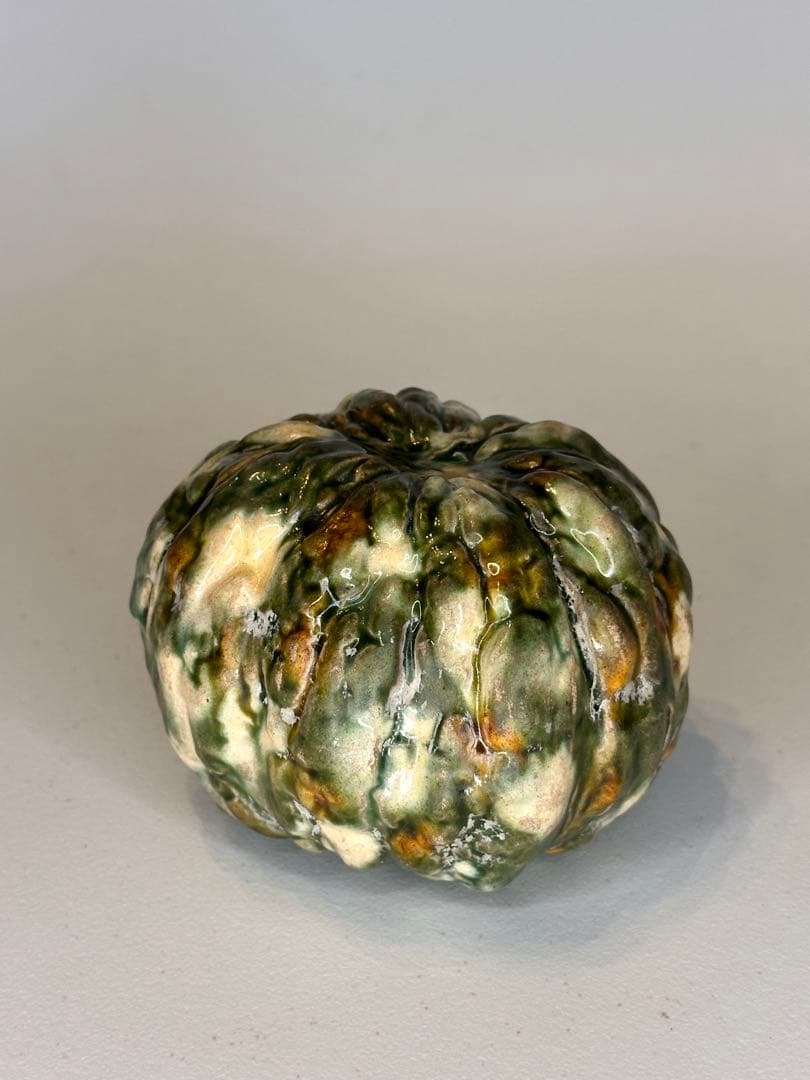 中国古董 唐三彩 陶器 南瓜かぼちゃ形置物 彩陶 唐代 工芸品 コレクション