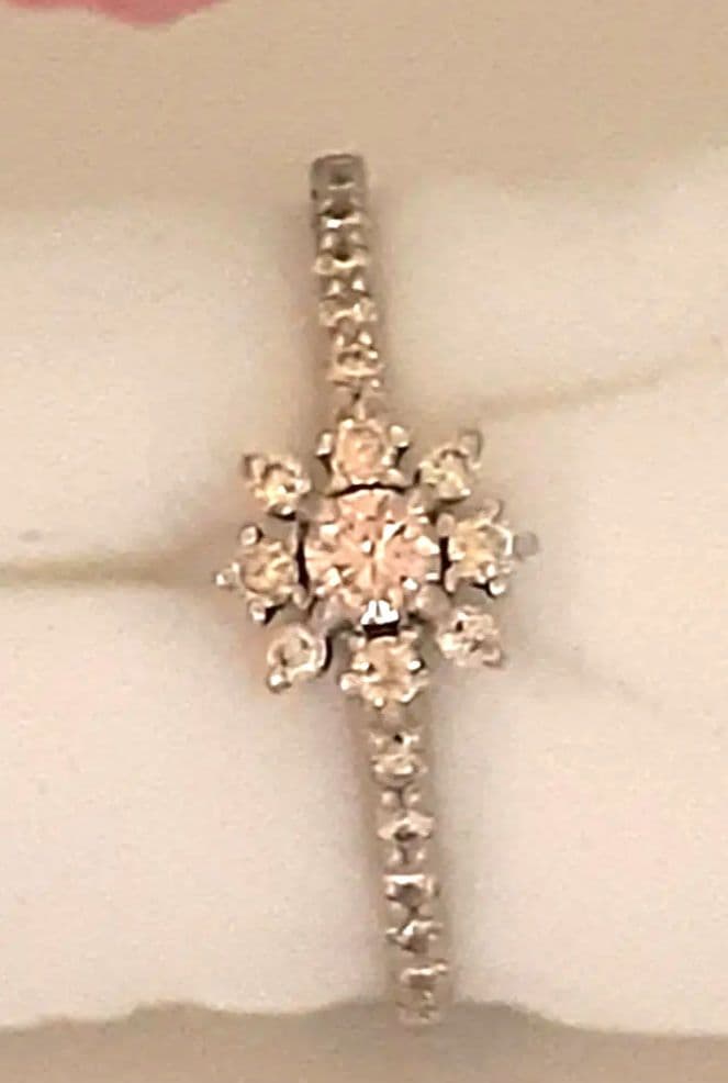 ピンクダイヤフラワーモチーフリング 15号サイズ