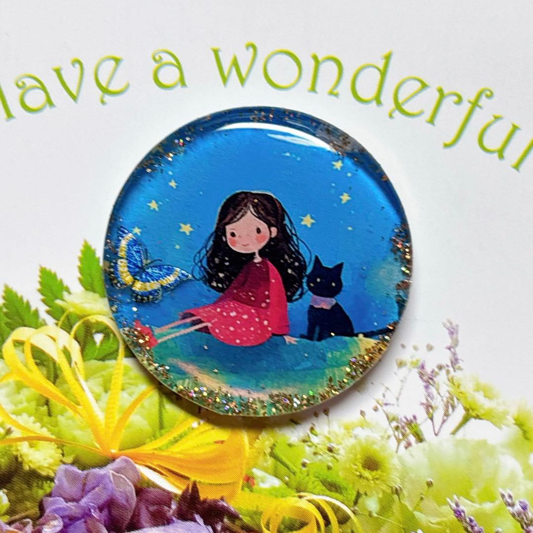 NO 559レジン　ヘアゴム　ブローチ　ハンドメイド　猫ちゃん