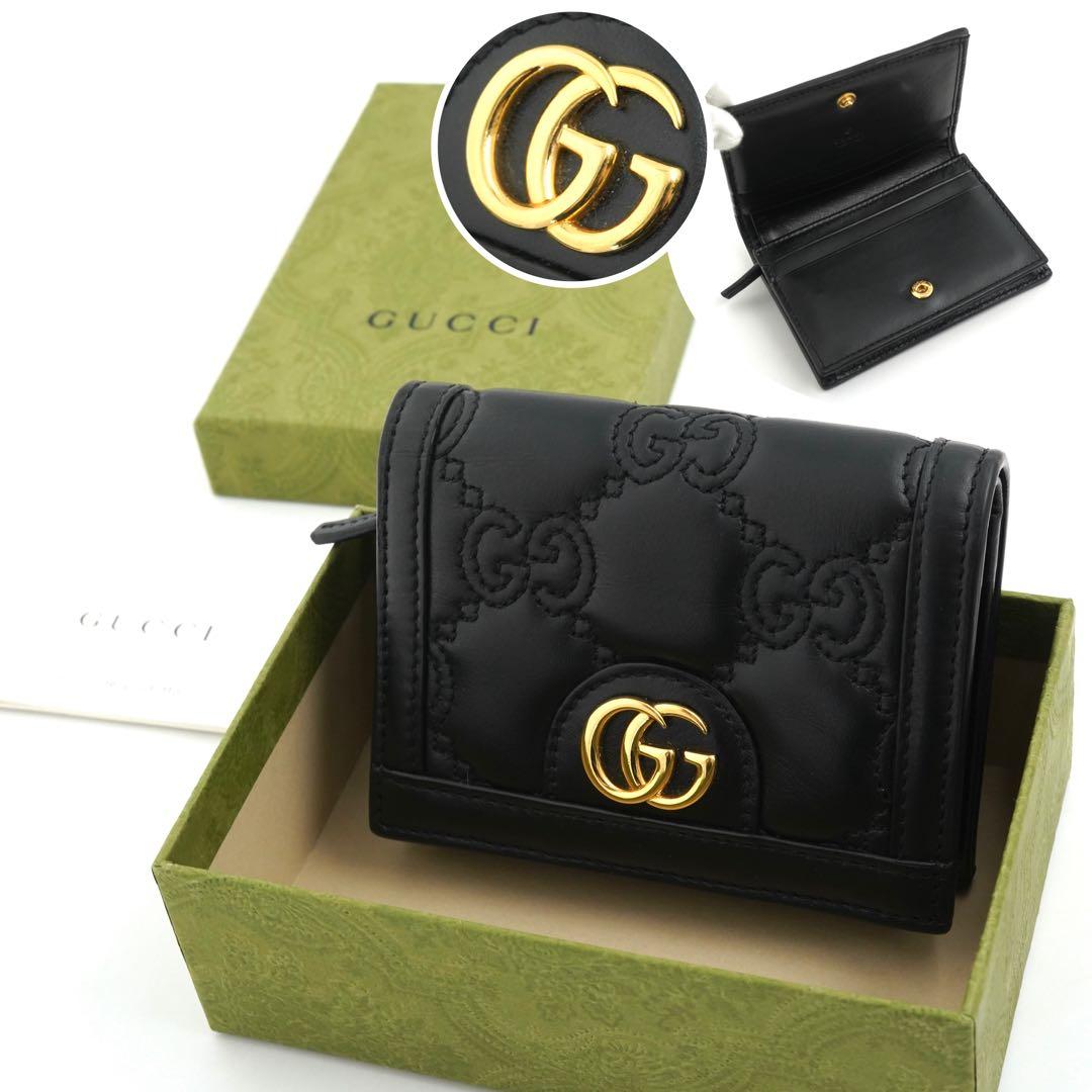 ✨新品未使用・箱付✨　GUCCI ミニ財布　マーモント　GGマトラッセ　二つ折り